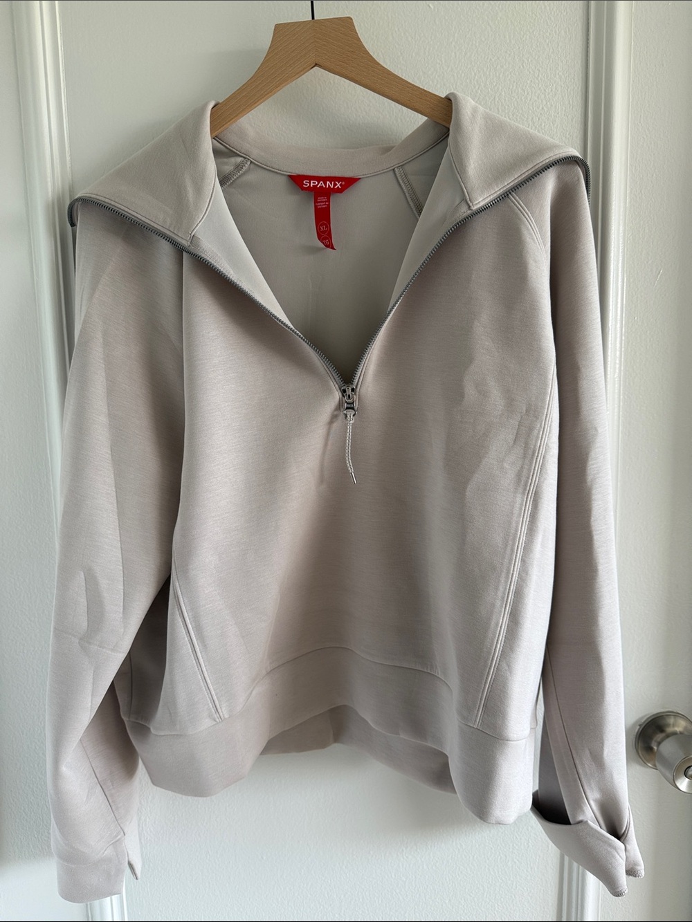 SPANX AirEssentials French Grey Half-Zip Sweatshirt